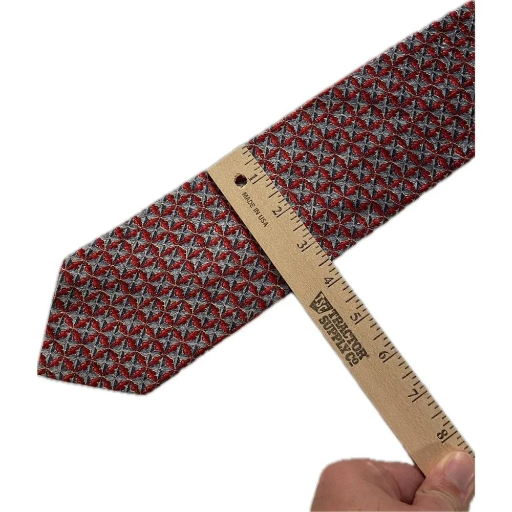 Ermenegildo Zegna Silk Red Tie Print 58” 3.5 Floral